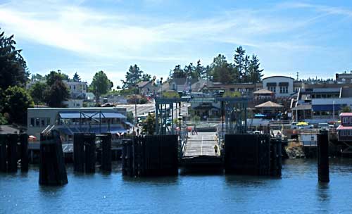 Washington State Ferry Dock, Town of Friday Harbor on beautiful San Juan Island